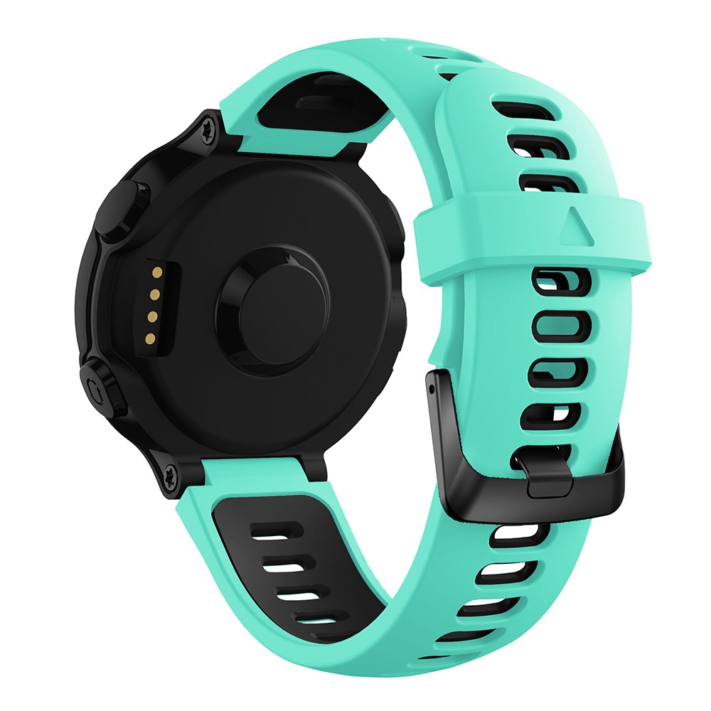Silicone Watch Band Black Buckle for Garmin Forerunner 735XT 220 230 235 620 630 - Cyan / Black-1