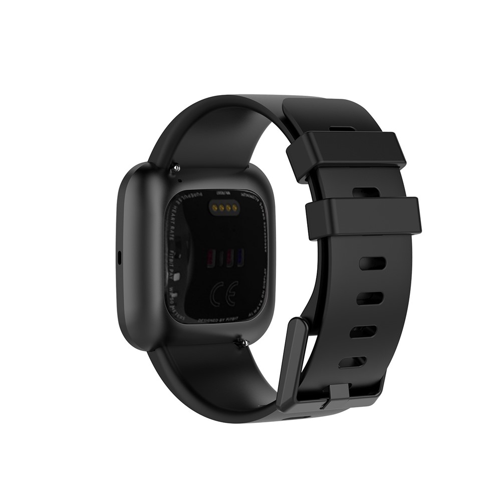 Silicone Replacement Wrist Strap for Fitbit Versa 2/Versa Lite - Black / Size: S-4