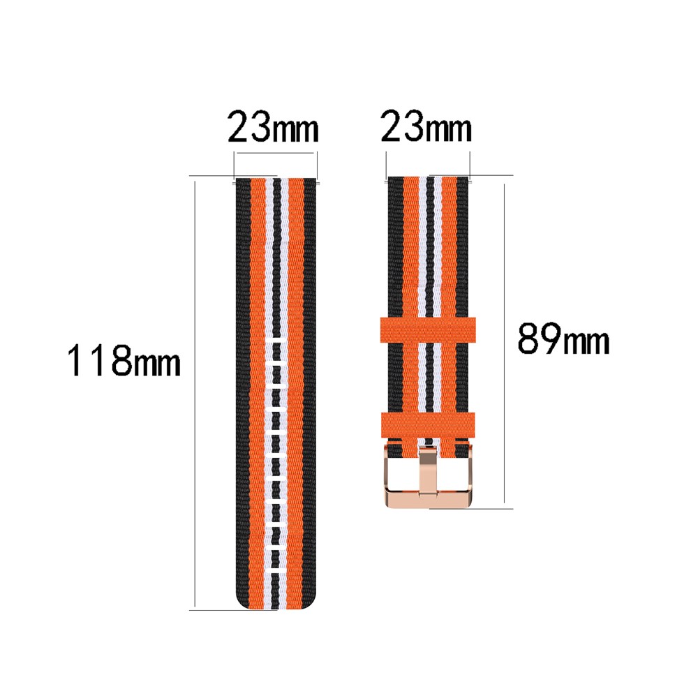 Nylon Weaven Smart Watch Band Replacement for Fitbit Versa 2/Versa Lite/Versa Blaze - Black/Orange-6