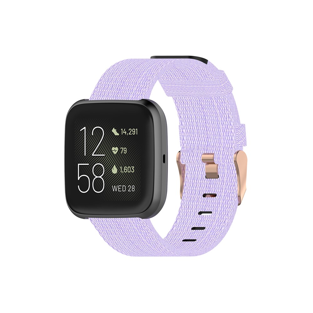 Nylon Weaven Smart Watch Band Replacement for Fitbit Versa 2/Versa Lite/Versa Blaze - Light Purple-3
