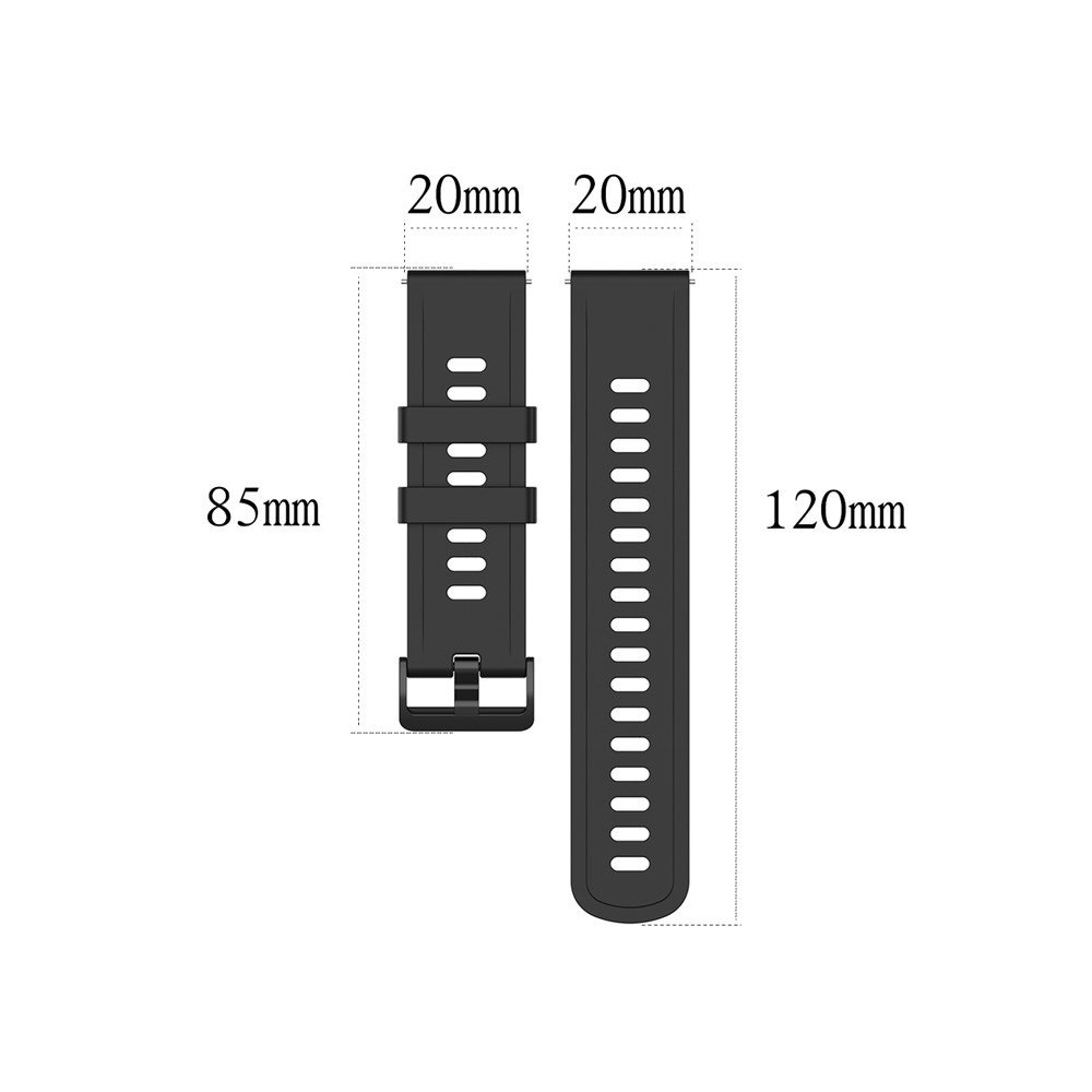 Pulseira de Substituição de Silicone Macio de 20 mm Para Huami Amazfit Gtr 42mm/gts - Preto