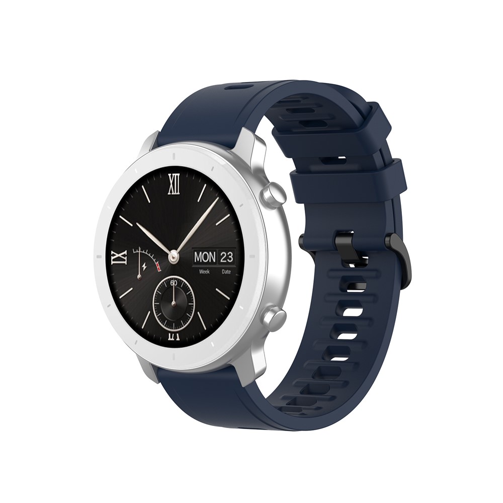 Douce Dragonne Remplacement Silicone 20 Mm Pour Huami Amazfit 42mm RTG / Gts - Bleu Foncé-4