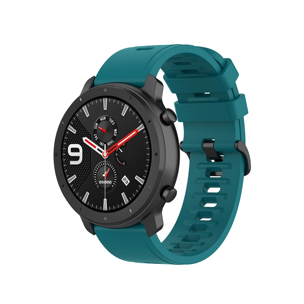 Silicona Silicone Silicone Strap De 22 Mm Silicona 22mm Para Huami Amazfit GTR 47mm / Pace Amazfit - Verde Oscuro-4