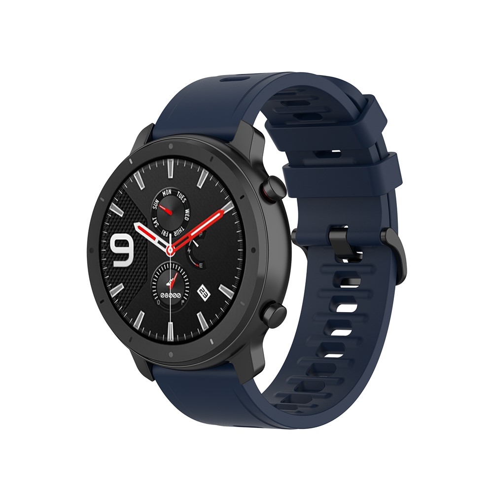 Morbido Vigilanza Del Silicone Sostituzione Della Cinghia 22mm Huami Amazfit GTR 47 Millimetri / Andatura Amazfit - Blu Scuro-4