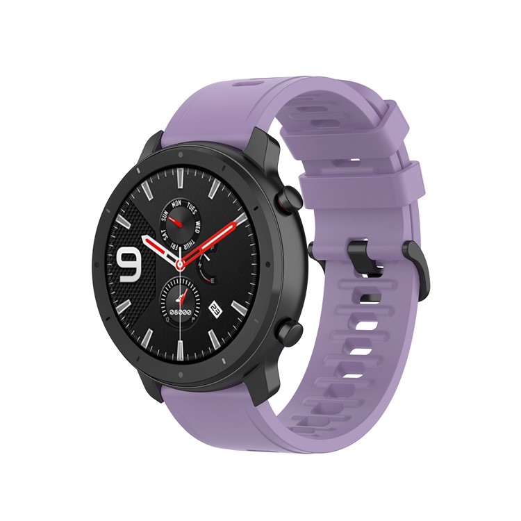 Douce Montre Bracelet En Silicone Remplacement 22mm Pour Huami Amazfit 47mm RTG / Amazfit Rythme - Violet Clair-4