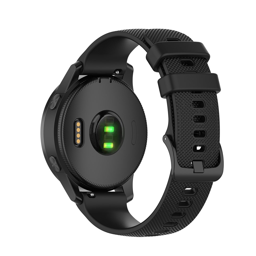 Correa de Reloj de Reemplazo de Silicona de Cuadrícula de 22 mm 22 mm Para Garmin Vivoactive 4/Forerunner 255 - Negro-2