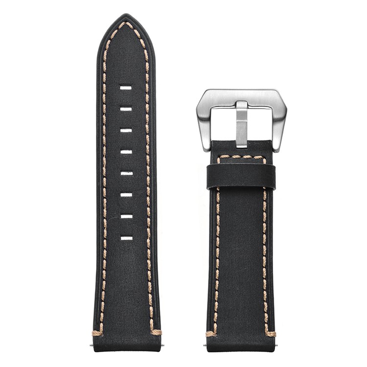 Genuine Leather Smart Watch Band for Huami Amazfit Watch 22mm- Black-5