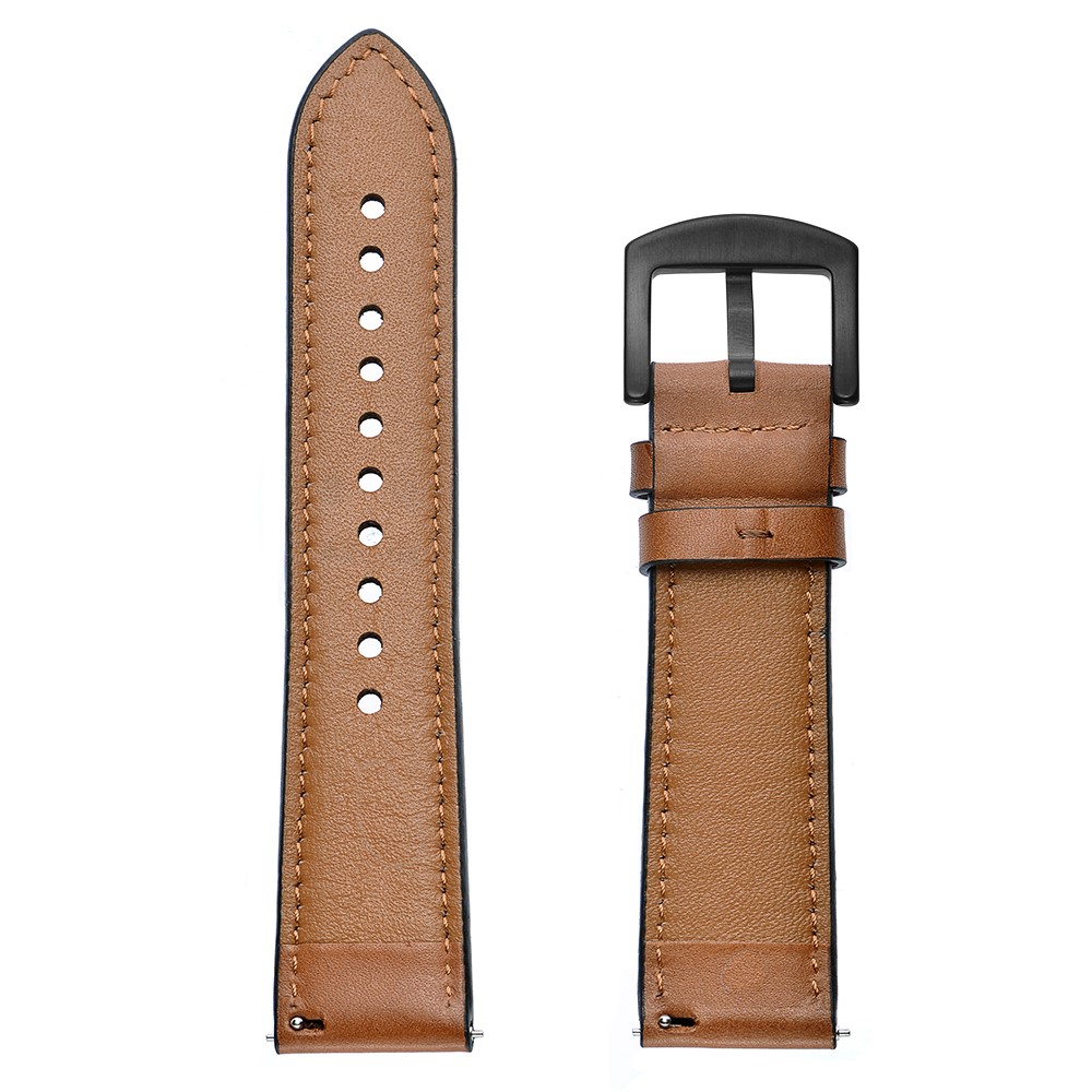 Genuine Leather with Holes Watch Band for Amazfit Bip GTS 20mm - Brown-8