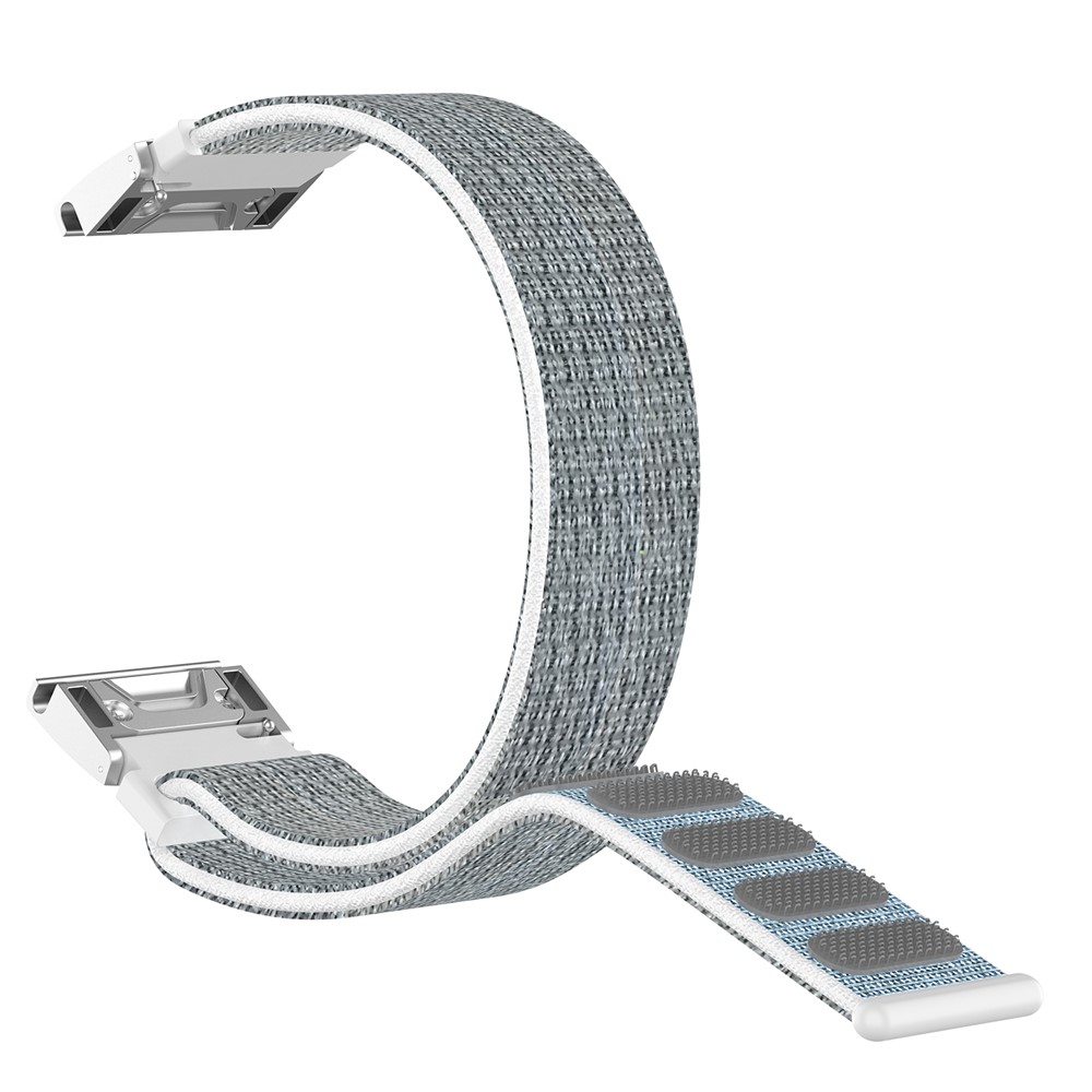 

Loop Fastener Nylon Weaven Velcro Smart Watch Strap with Screwdrivers for Garmin Fenix 6/Fenix 5 - Grey/White, Other Phone Models