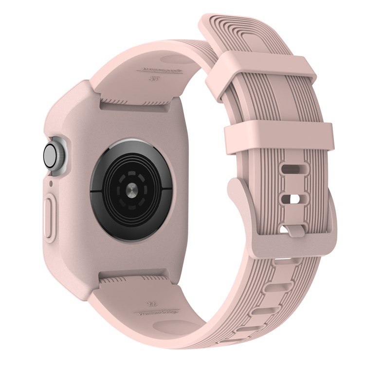 Silicone Smart Watch Strap with Case for Apple Watch Series 3/2/1 38mm - Pink-1
