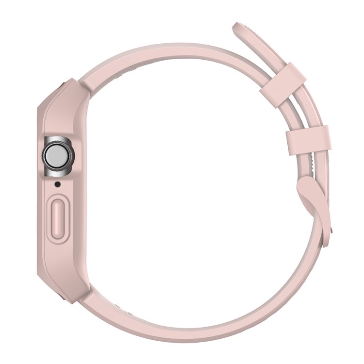 Silicone Smart Watch Strap with Case for Apple Watch Series 3/2/1 38mm - Pink-5