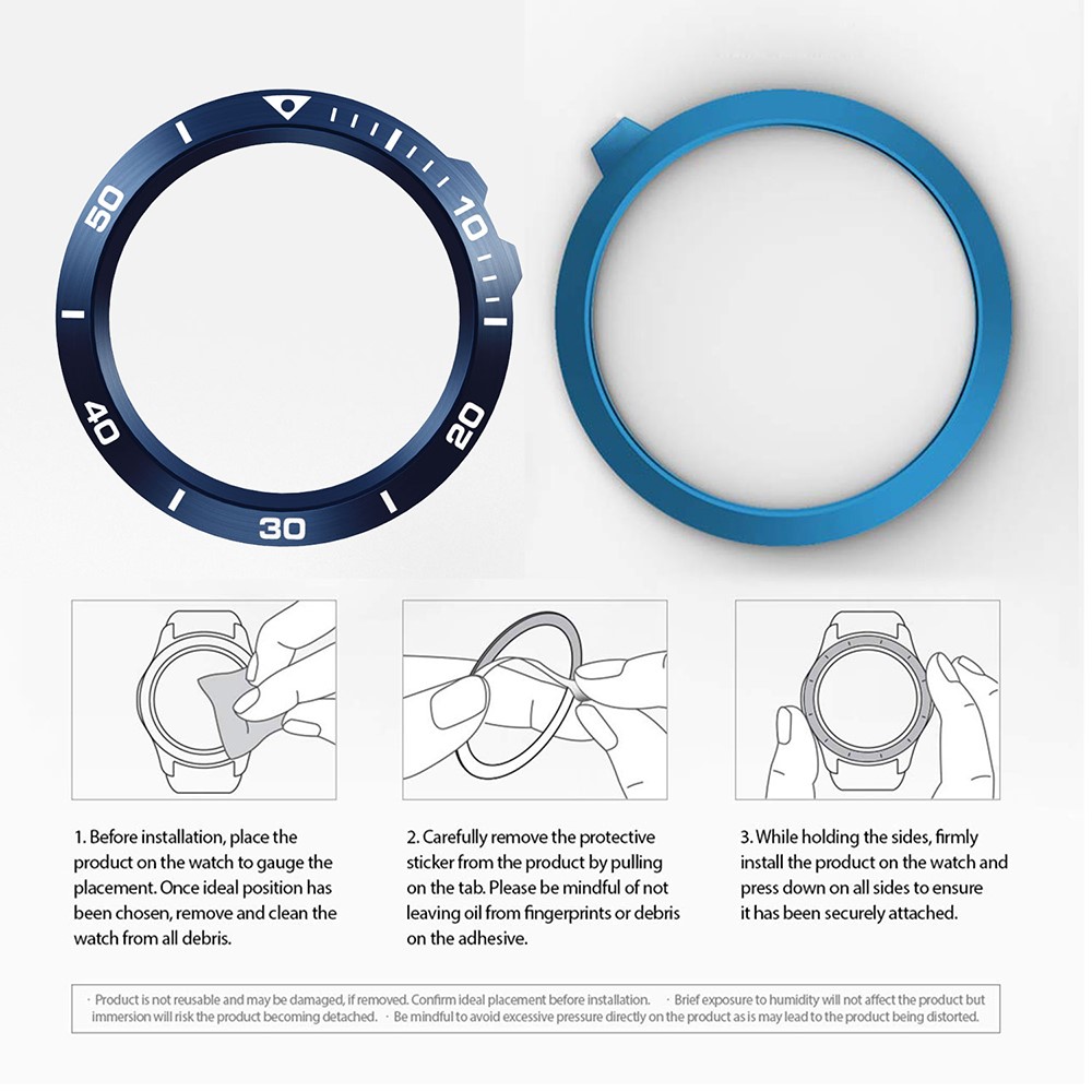 Marco de Anillo de Bisel de Reloj de Acero Inoxidable (tipo) Para Garmin Fenix ​​3/fenix ​​3 HR - Fondo Azul / Numeros Blancos