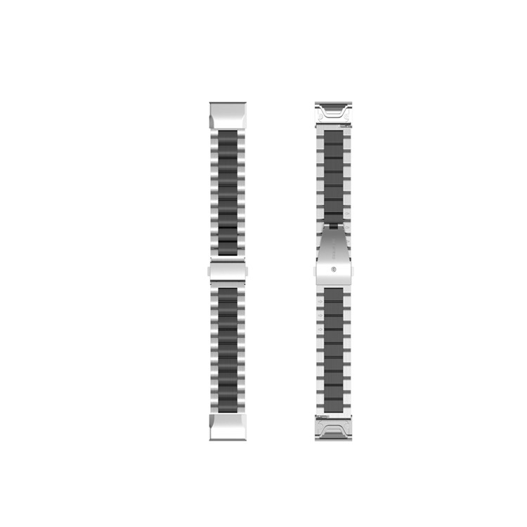 Stainless Steel Watch Band Strap with Installing Tools for Garmin Fenix 6X/5X/3 HR - Silver/Black/Silver-8