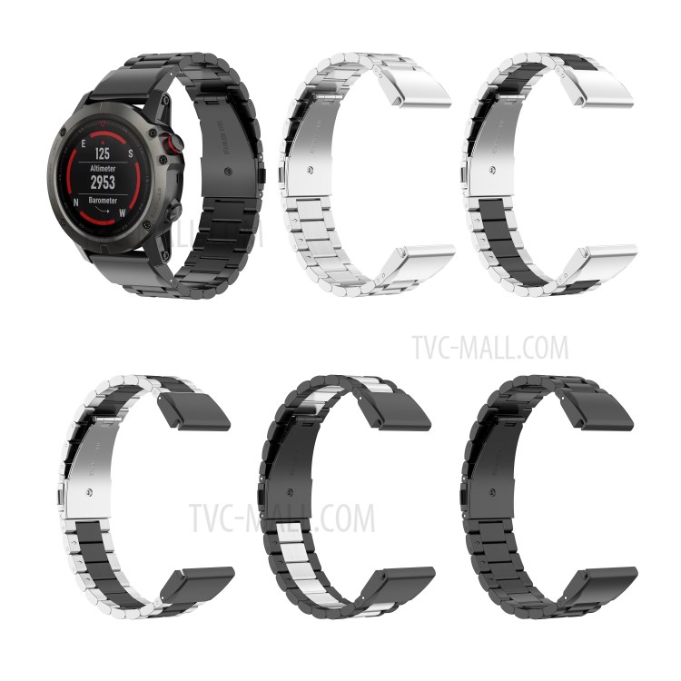Stainless Steel Watch Band Strap with Installing Tools for Garmin Fenix 6X/5X/3 HR - Silver-10