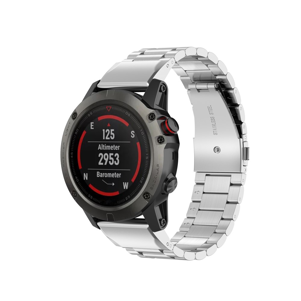 Para Garmin Fenix ​​7x / 6x / 5x / 3 HR Aço Inoxidável Relógio De Relógio Dual Cor De Pulso De Cor Substituição - Prata-3