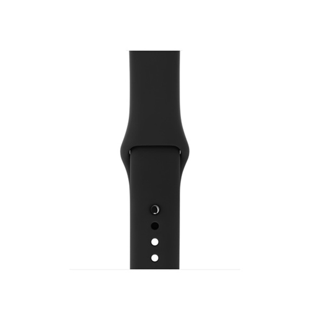 Single Color Silicone Smart Watch Band for Apple Watch Series 3 2 1 38mm /Series 5 4 40mm, Size: S/M - Black-3