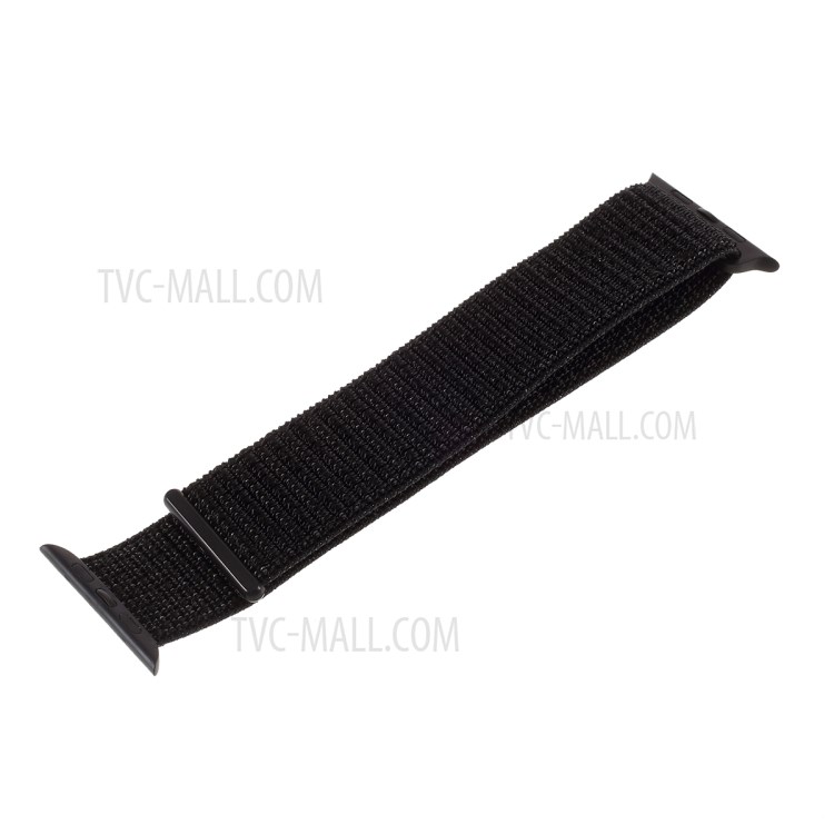 MUTURAL Nylon Velcro Closure Watch Strap for Apple Watch Series 5 4 40mm / Series 3 2 1 38mm - Black-3