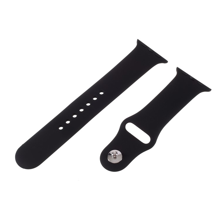 MUTURAL Silicone Smart Watch Strap Replacement for Apple Watch Series 1/2/3 38mm / Series 4/5 40mm - Black-1