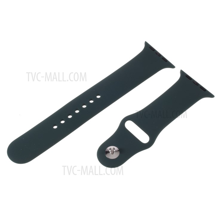 Silicone Mutural Substituição Pulseira De Relógio Inteligente Para Série Relógio Maçã 1/2/3 38 Milímetros / Série 4/5 40 Milímetros - Verde Escuro-1