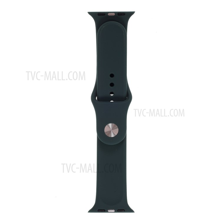 Silicone Mutural Substituição Pulseira De Relógio Inteligente Para Série Relógio Maçã 1/2/3 38 Milímetros / Série 4/5 40 Milímetros - Verde Escuro-3