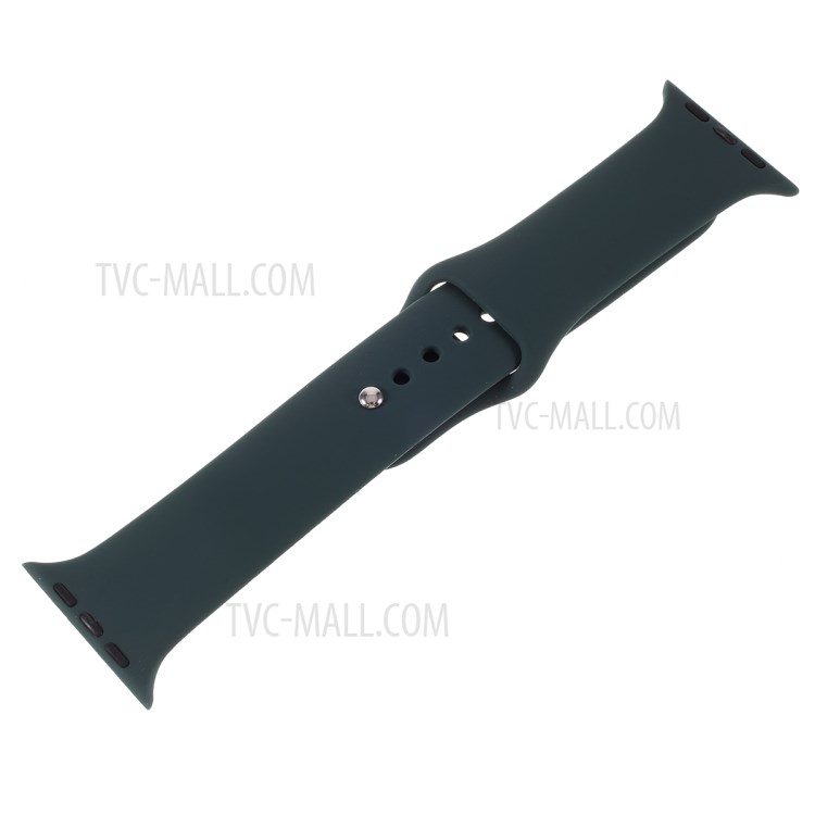 Silicone Mutural Substituição Pulseira De Relógio Inteligente Para Série Relógio Maçã 1/2/3 38 Milímetros / Série 4/5 40 Milímetros - Verde Escuro-4