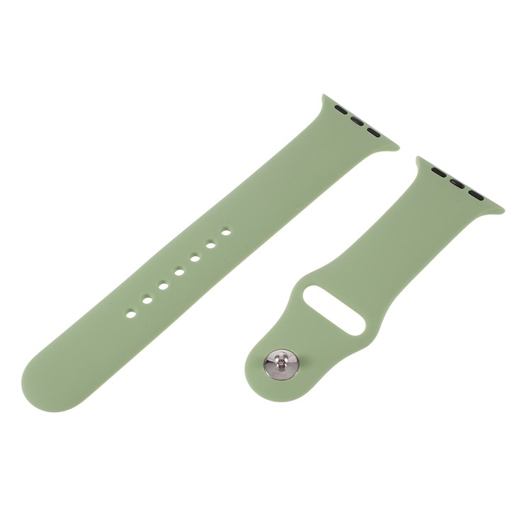 Mutural Silikon Intelligente Uhrenarmband Ersatz Für Apple Watch Serie 1/2/3 38mm / Serie 4/5 40mm - Hellgrün-1