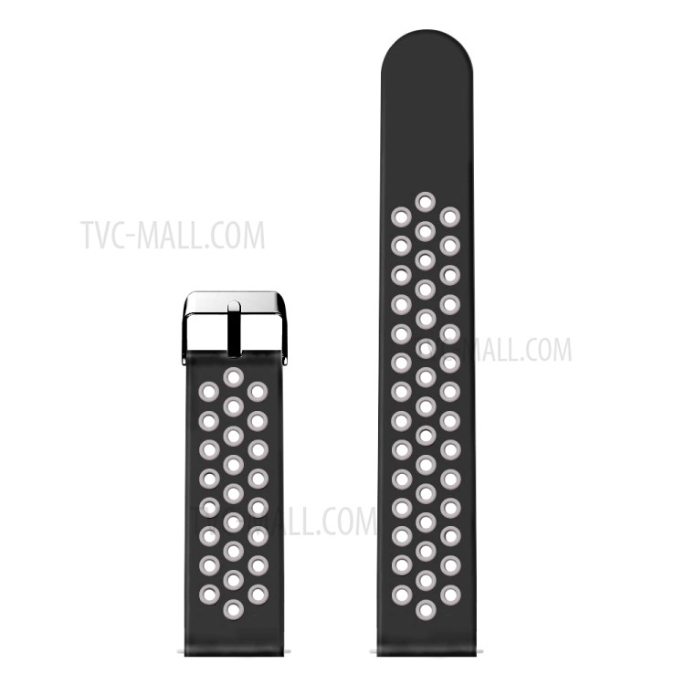 Two-tone Watch Silicone Strap for Fossil Gen3 Q Explorist/Gen 2/Q Explorist Gen3/Q Explorist HR Gen4/Gen5 Carlyle HR/Julianna HR - Black/Grey-1