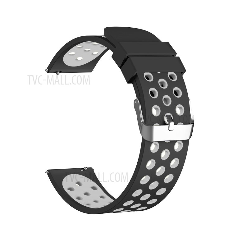Two-tone Watch Silicone Strap for Fossil Gen3 Q Explorist/Gen 2/Q Explorist Gen3/Q Explorist HR Gen4/Gen5 Carlyle HR/Julianna HR - Black/Grey-6