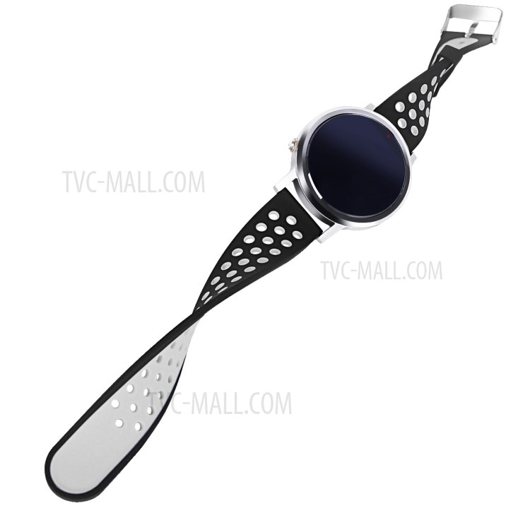 Two-tone Watch Silicone Strap for Fossil Gen3 Q Explorist/Gen 2/Q Explorist Gen3/Q Explorist HR Gen4/Gen5 Carlyle HR/Julianna HR - Black/Grey-7