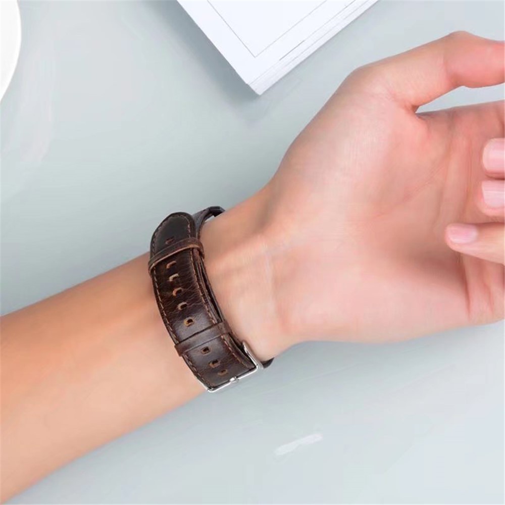 Leather Replacement Strap for Fossil Gen3 Q Explorist/Gen 2/Q Explorist Gen3/Q Explorist HR Gen4/Gen5 Carlyle HR/Julianna HR - Dark Brown-7