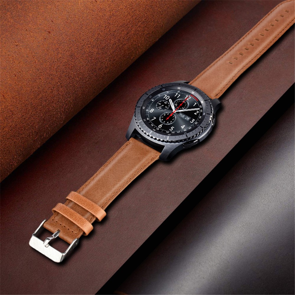 Leather Replacement Strap for Fossil Gen3 Q Explorist/Gen 2/Q Explorist Gen3/Q Explorist HR Gen4/Gen5 Carlyle HR/Julianna HR - Light Brown-6