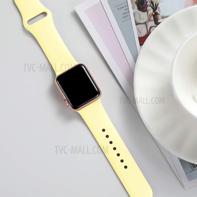 Silicone Smart Watch Strap Replacement for Apple Watch Series 1/2/3 38mm / Series 4/5/6/SE 40mm - Yellow-1