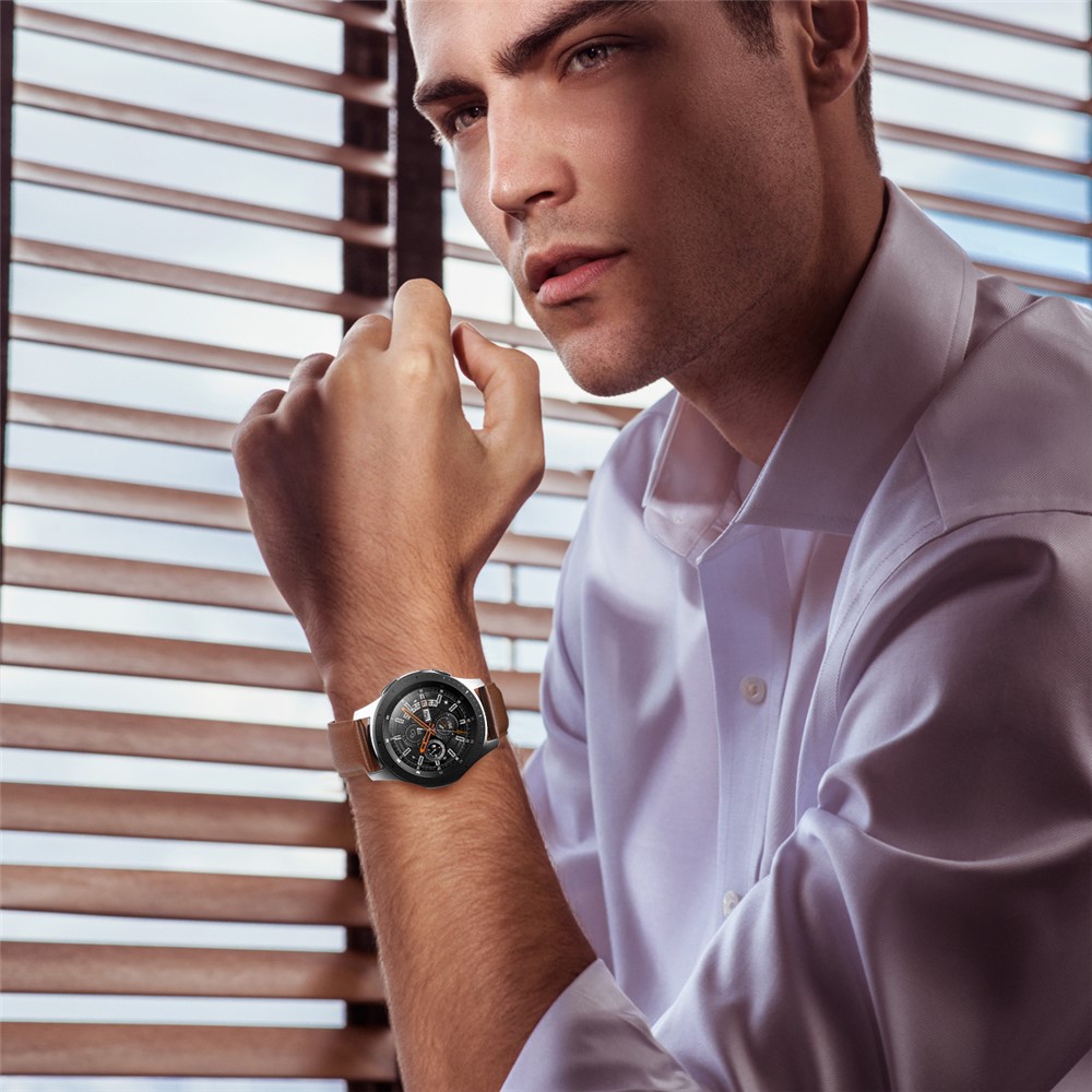 Echtes Leder Smart Bügeluhr Ersatz Für Uhr 46mm Samsung Galaxy - Braun-6