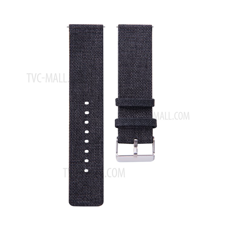 22mm Canvas Nylon Band Watch Strap Replacement for Xiaomi Watch Color - Black-3