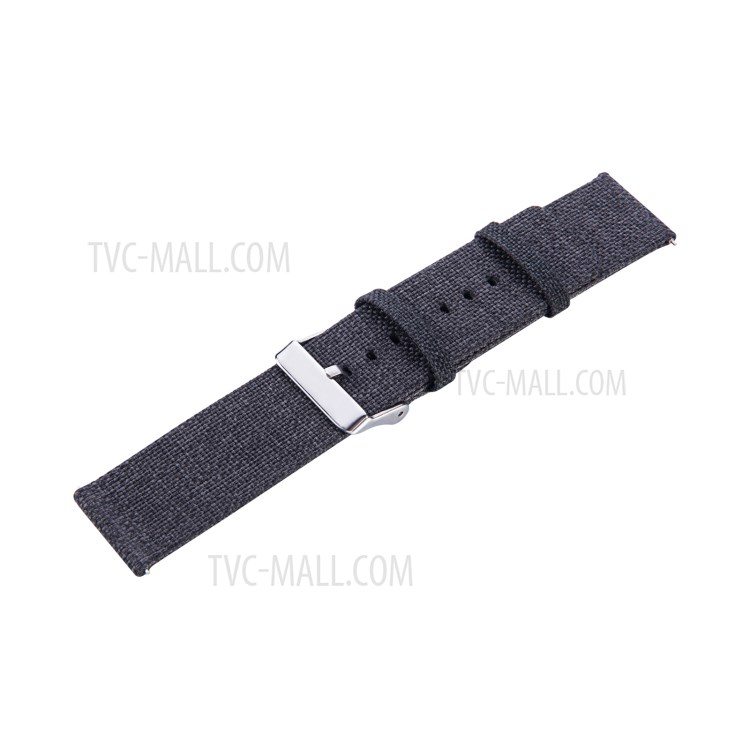 22mm Canvas Nylon Band Watch Strap Replacement for Xiaomi Watch Color - Black-4