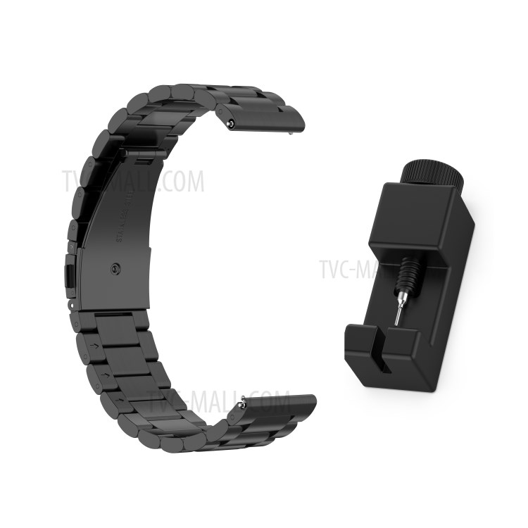 22mm Stainless Steel Watchband Smartwatch Replacement Strap for Xiaomi Watch Color - Black-8