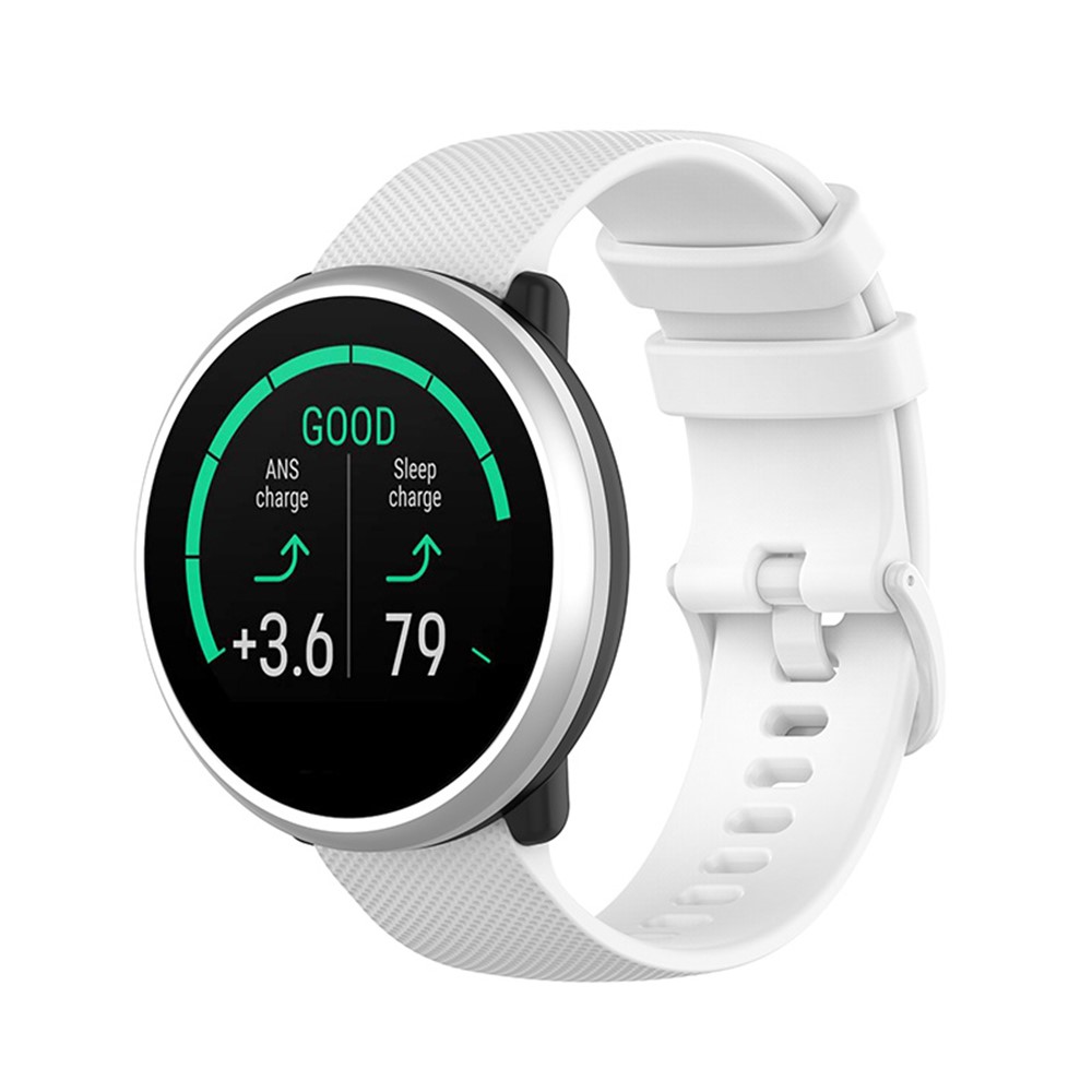 Reloj De Silicona De 20 Mm De La Correa Pequeña Textura De La Red Para Ignite Polar / Garmin Vivomove 3 Etc. - Blanco-5