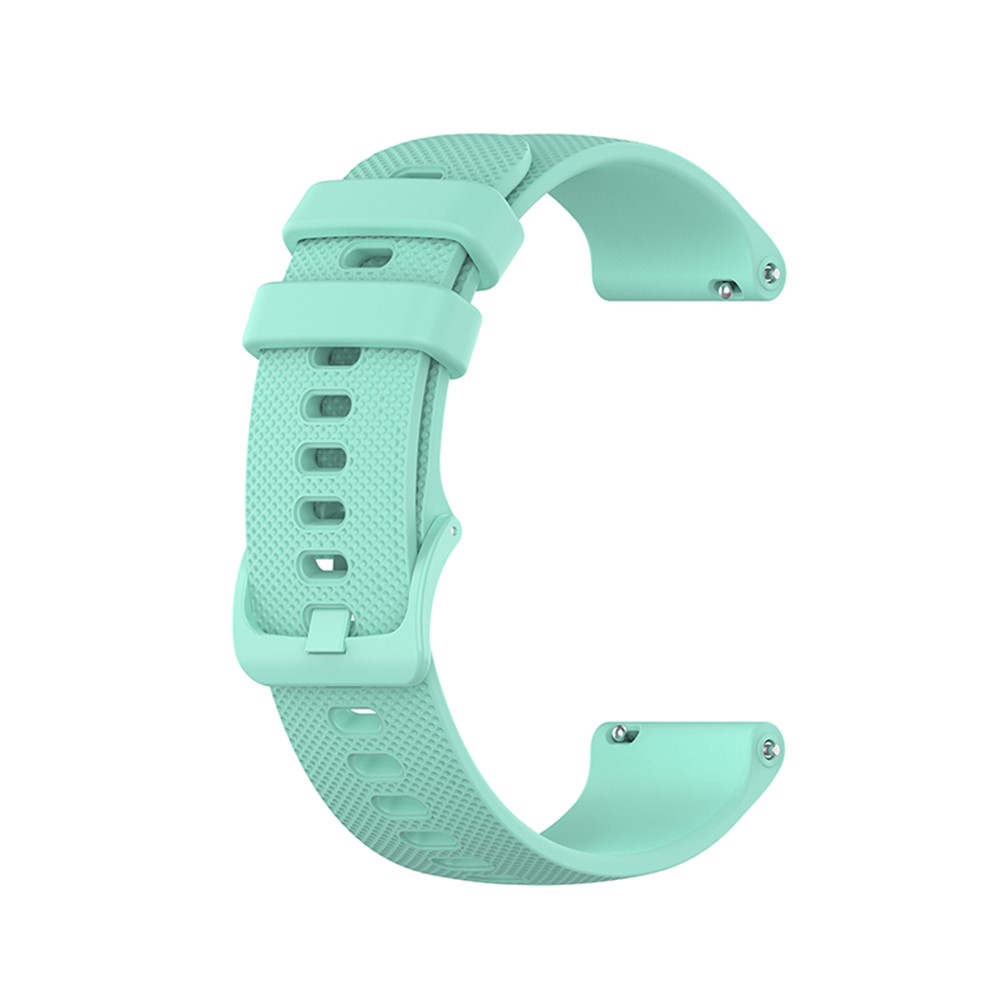 20mm Silicone Watch Strap Small Grid Texture for Polar Ignite/Garmin Vivomove 3 etc. - Cyan-1