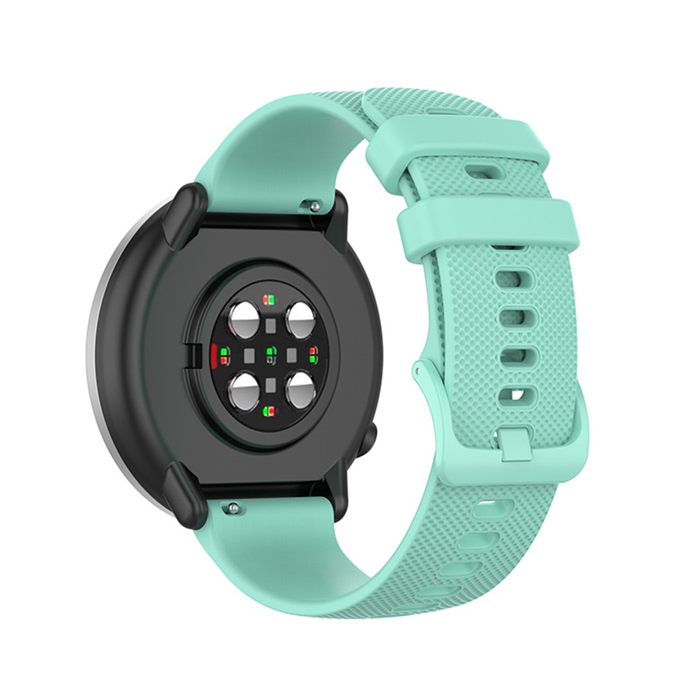 20mm Silicone Watch Strap Small Grid Texture for Polar Ignite/Garmin Vivomove 3 etc. - Cyan-4