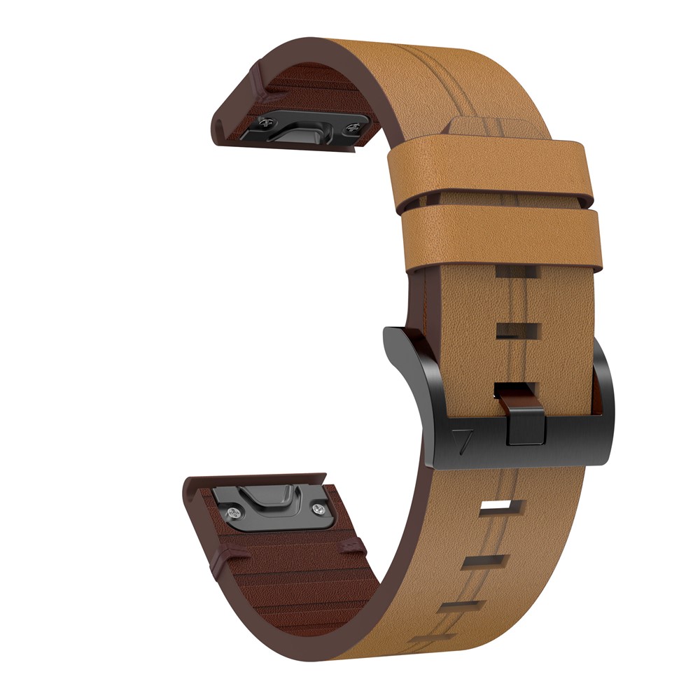 Cuir Véritable Bande Intelligente De Remplacement De La Montre Pour Garmin Fenix 6X - Marron-3