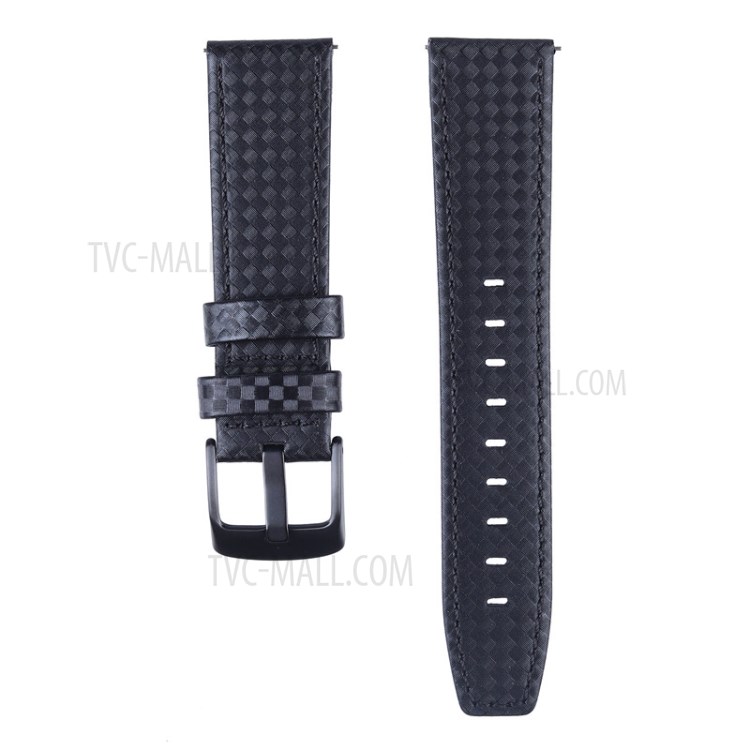 Carbon Fiber Texture PU Leather Smart Watch Band for Huawei Watch GT2e/GT2 46mm - Black-3