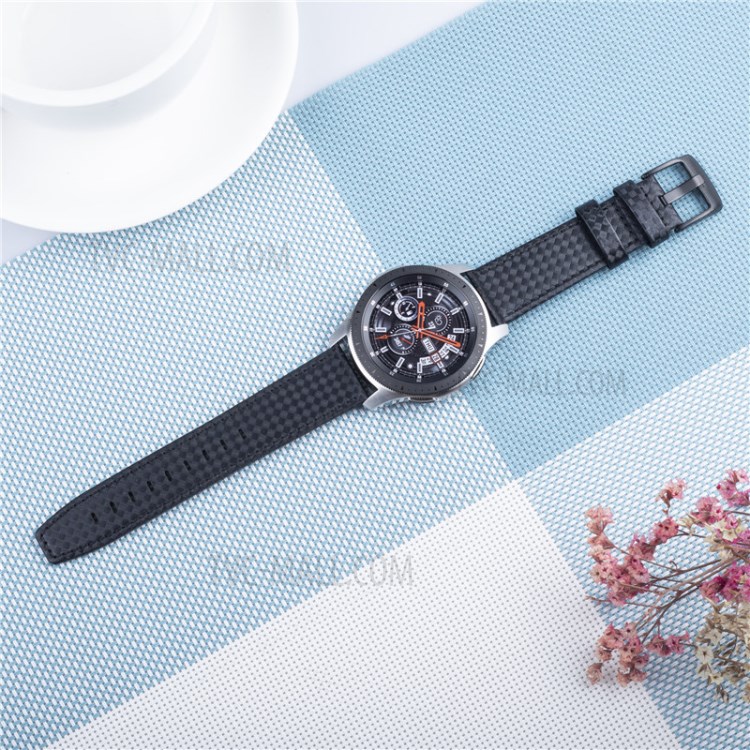 Carbon Fiber Texture PU Leather Smart Watch Band for Huawei Watch GT2e/GT2 46mm - Black-4