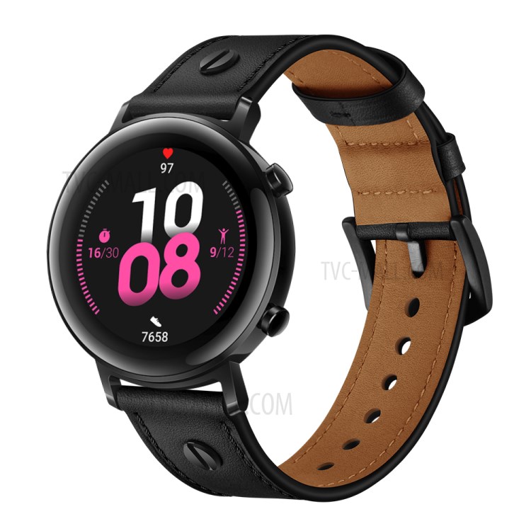 PU Leather Smart Watch Replacement Strap for Huawei Watch GT2e/GT2 46mm - Black-2