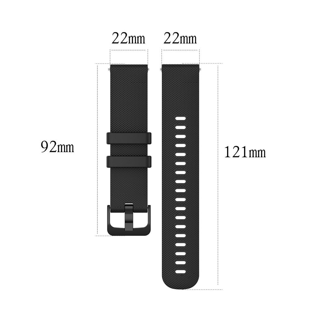 Silicone Smart Watch Replacement Strap for Garmin Vivoactive 4 - Black-5