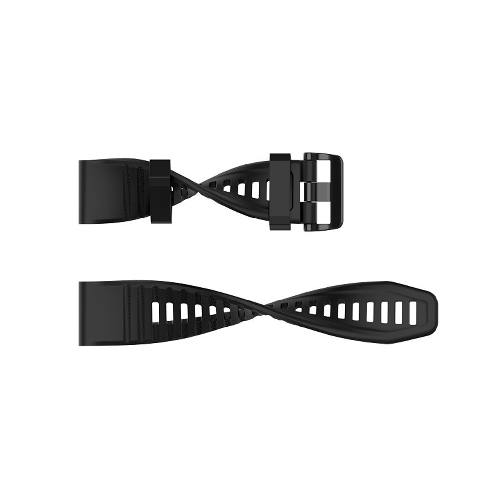 Cinta De Pulso Ajustável De Banda De Relógio De Silicone Elegante Com Fivela Preta Para Garmin Fenix ​​6 Pro 22mm - Preto