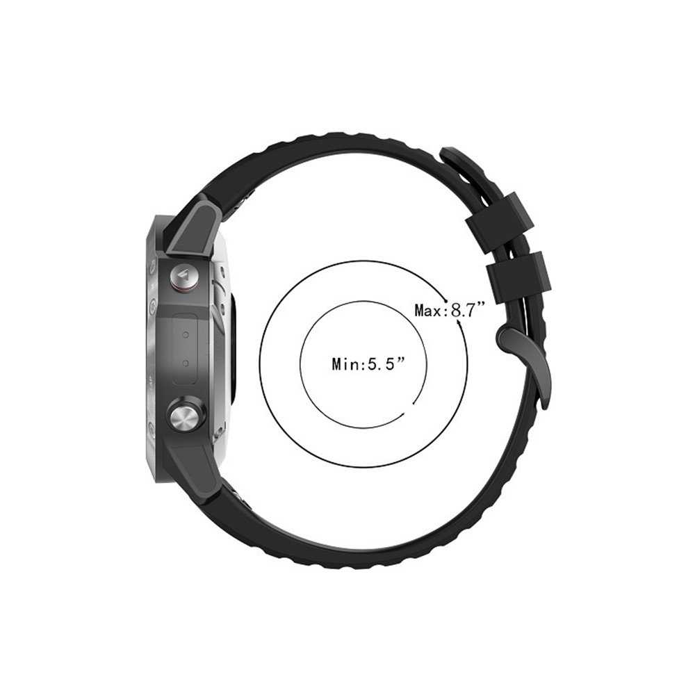 Elegante Cinturino Da Polso Regolabile In Silicone Elegante Con Fibbia Nera Per Garmin Fenix ​​6 Pro 22mm - Nero