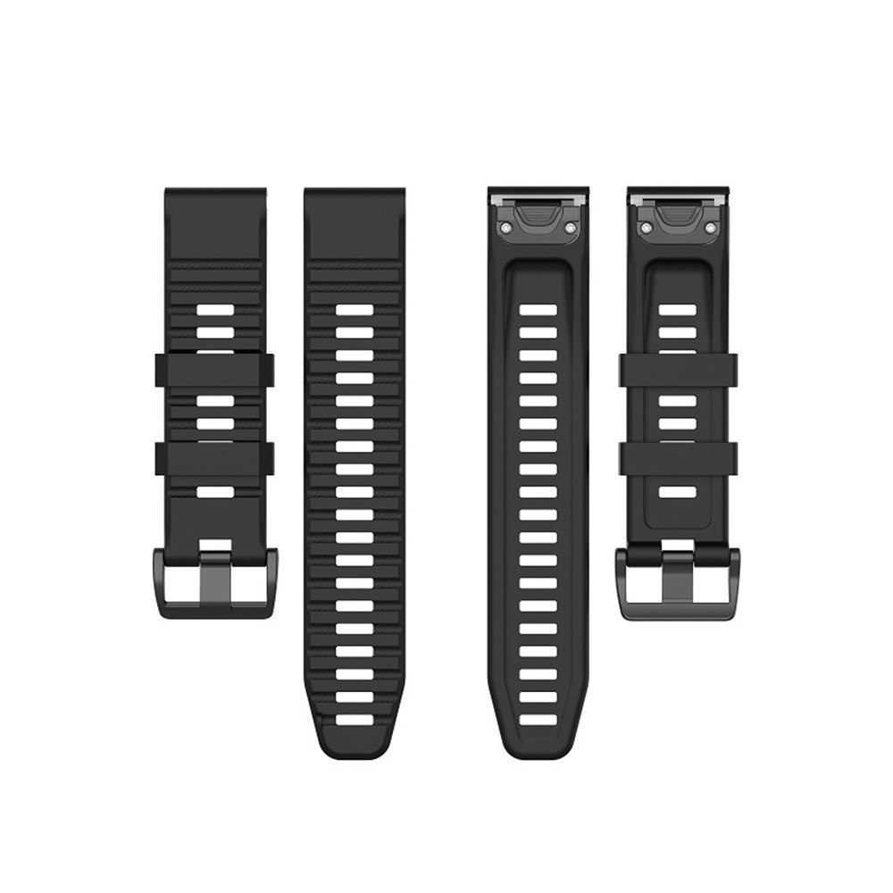 26mm Silicone Sport Watchband with Black Buckle for Garmin Fenix 6X Pro - Black-1