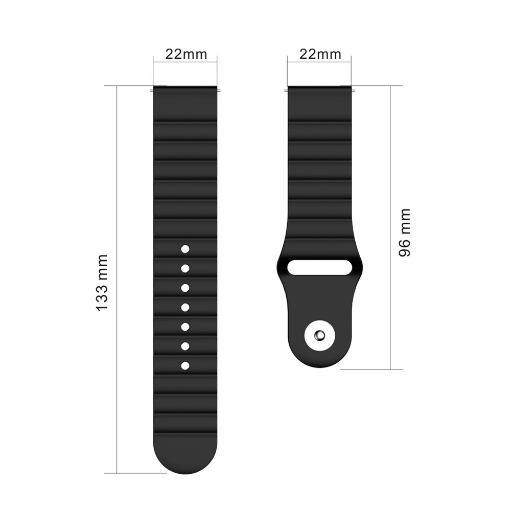 22mm Umkehr Schnalle Silikon-Uhrenarmband Für Samsung S3 / Galaxy Uhr 46mm / 46mm Huawei GT2 / Huami Amazfit 1/2 - Schwarz-3