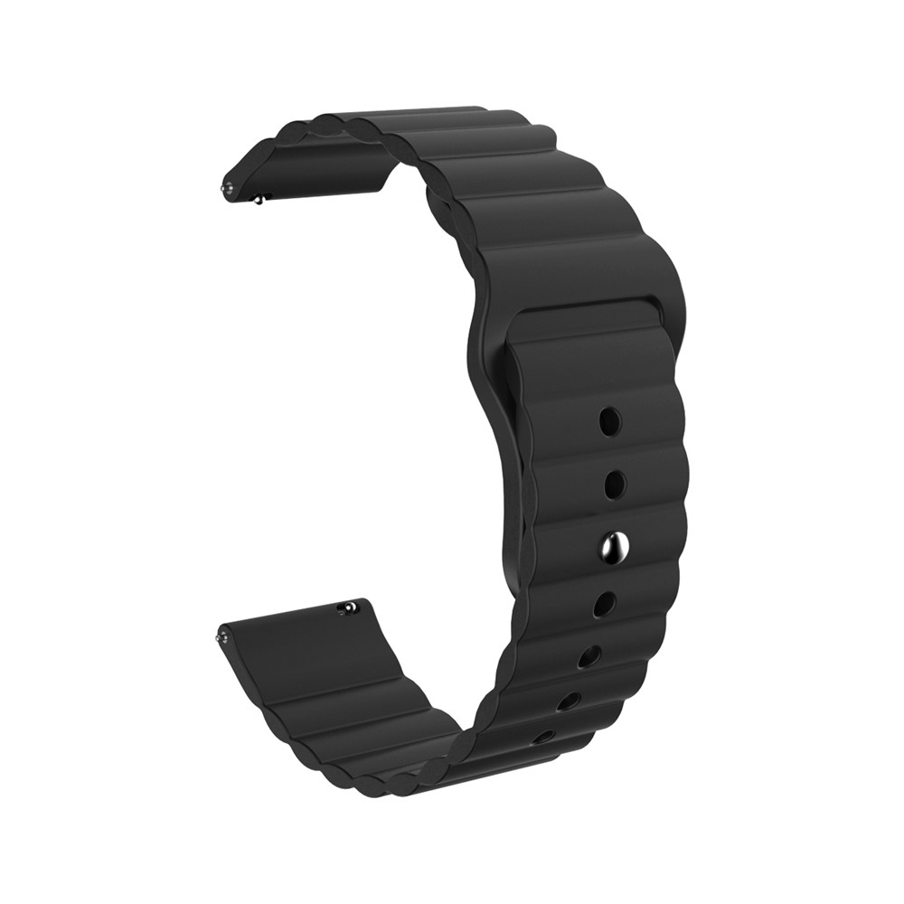 22mm Umkehr Schnalle Silikon-Uhrenarmband Für Samsung S3 / Galaxy Uhr 46mm / 46mm Huawei GT2 / Huami Amazfit 1/2 - Schwarz-4