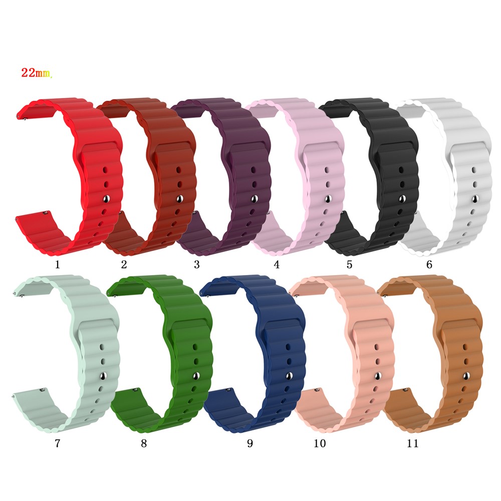 22mm Umkehr Schnalle Silikon-Uhrenarmband Für Samsung S3 / Galaxy Uhr 46mm / 46mm Huawei GT2 / Huami Amazfit 1/2 - Schwarz-8